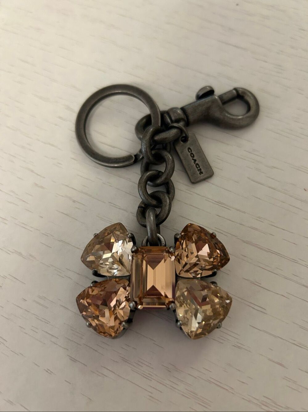 COACH Crystal Bow Keychain